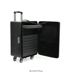 New Premium Luxury Black Leather Travel Jewelry Case