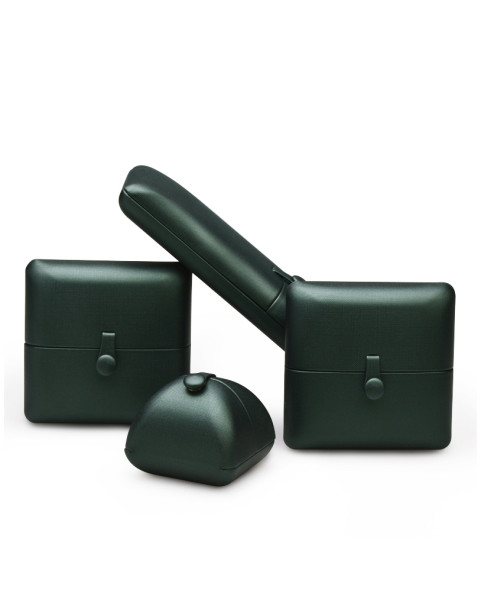 Luxe donkergroene leren sieraden geschenkdoos ring verpakkingsdoos