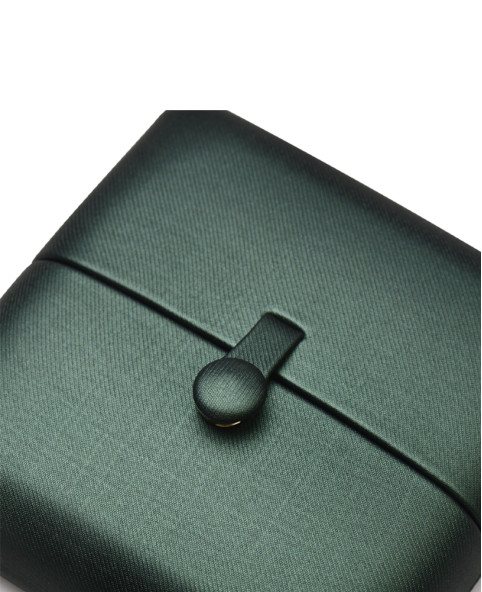 Luxe donkergroene leren sieraden geschenkdoos ring verpakkingsdoos