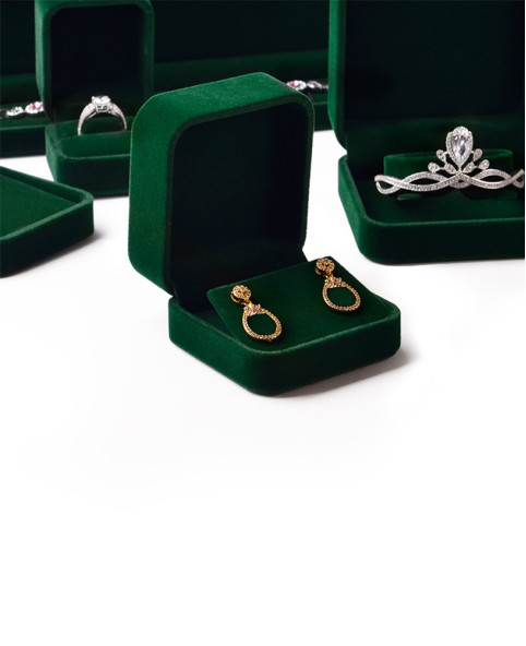 Luxury New Green Velvet Jewelry Gift Box Bracelet Packaging Box