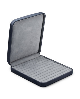 Caja de regalo de joyería de cuero gris oscuro de lujo Caja de embalaje de anillo