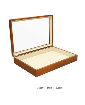 Neue leere Schmuckschatulle aus Holzsamt zu verkaufen
