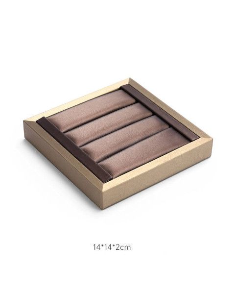 Baki Pajangan Cincin Slot Kulit Coklat Mewah
