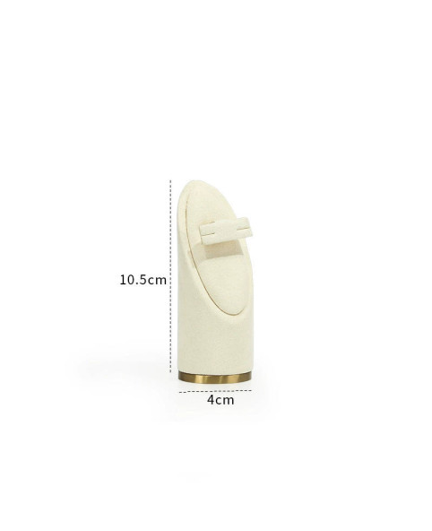 Présentoir de boucles d'oreilles en velours blanc cassé de qualité supérieure