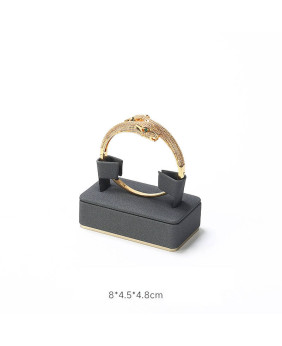 Expositor de pulseras de terciopelo gris oscuro de alta gama