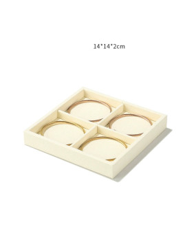 Nueva bandeja de exhibición de brazaletes de terciopelo blanco roto de lujo a la venta