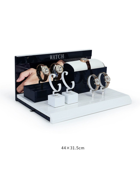 Dudukan Display Jam Tangan Hitam Putih Ritel