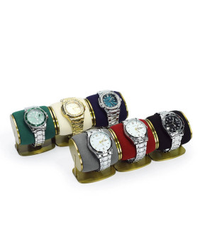 Premium fluwelen gouden metalen horloge display houder stands