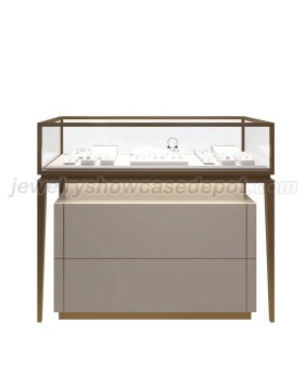 Luxury Stainless Steel Wooden Jewelry Display Counter For Sale