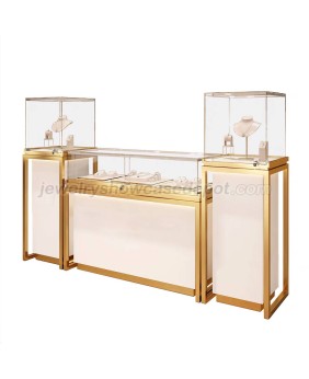 Professional Glass Wooden Jewelry Glass Showcase