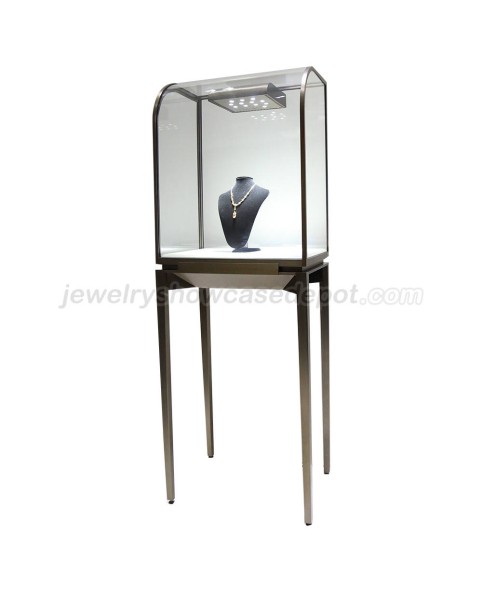 Premium Curved Glass Jewelry Store Display Case