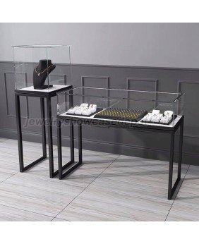 Custom Free Standing Glass Jewelry Display Case For Sale