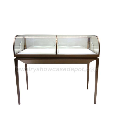 Custom Curved Glass Jewelry Display Cases For Sale