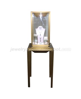 Premium Stainless Steel Glass Jewelry Store Display Case