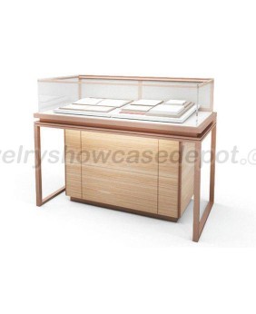 Rose Gold Jewelry Display Counter Showcase