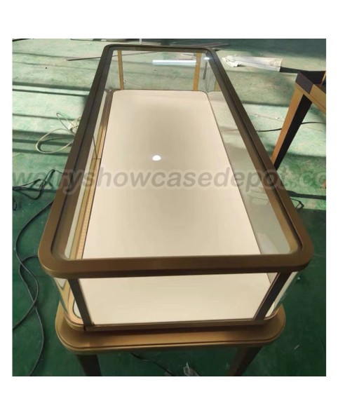 Vitrine de vitrine de joalheria de vidro premium em aço inoxidável para venda
