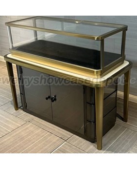 Black Stainless Steel Jewelry Display Counter