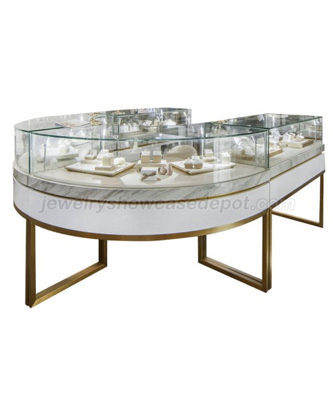 Luxury Free Standing Circular Jewelry Display Table New Jewellery Showcase Display Case