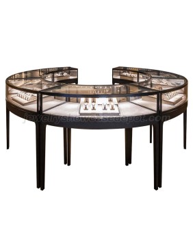 Luxury Round Retail Jewelry Display Cases For Retail Store