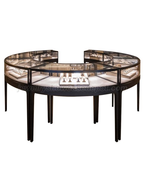 Luxury Round Retail Jewelry Display Cases For Retail Store