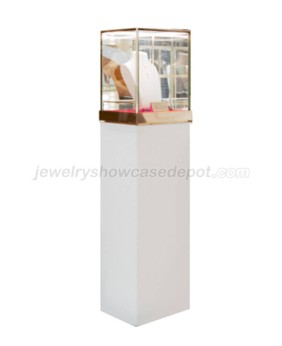 Commercial White Wooden Jewelry Display Case