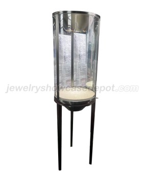 Commercial Free Standing Cylinder Jewellery Display Case