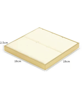 Nieuwe gebroken wit fluwelen gouden trim ketting display lade