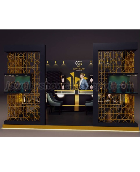 Centre commercial de kiosque de centre commercial de bijoux de vente au détail en verre en bois fait sur commande