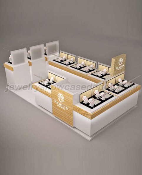 Commercial Luxury Shopping Mall Wooden Jewellery Kiosk