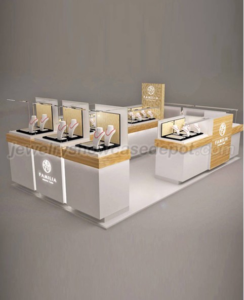 Commercial Luxury Shopping Mall Wooden Jewellery Kiosk