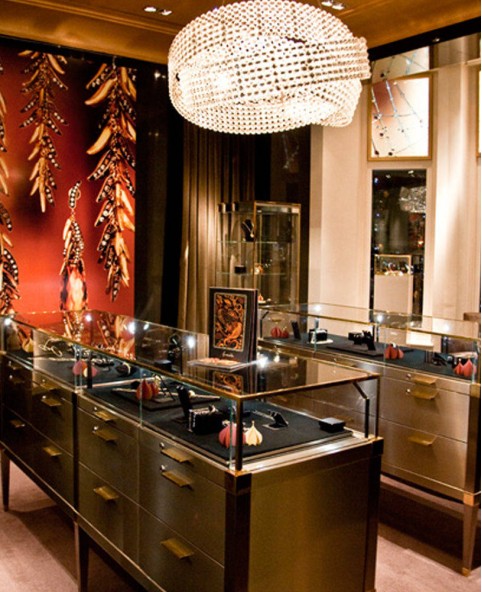 High End Glass Wooden Jewelry Store Display Cabinets