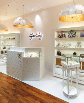 High-end luxe sieraden winkel toonbank ontwerp