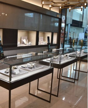 Luxury Retail Glass Jewelry Display Case