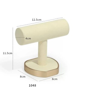 Gouden metalen crème fluwelen armband displaystandaard te koop