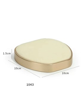 Luxury Gold Metal Cream Velvet Necklace Display Tray