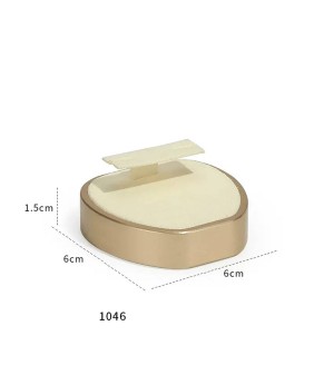 Luxury Gold Metal Cream Velvet Earring Display Tray