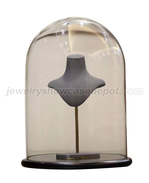 Expositor de jóias de mesa de vidro cúpula de luxo