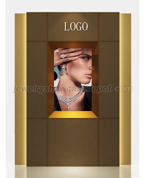 Estojo de exibição de joias de madeira moderno personalizado para montagem em parede