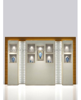 Custom Wooden Wall mounted Jewelry Wall Display Case 