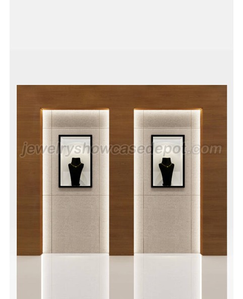 High End Wooden Jewellery Shop Wall Display Showcase Cabinet