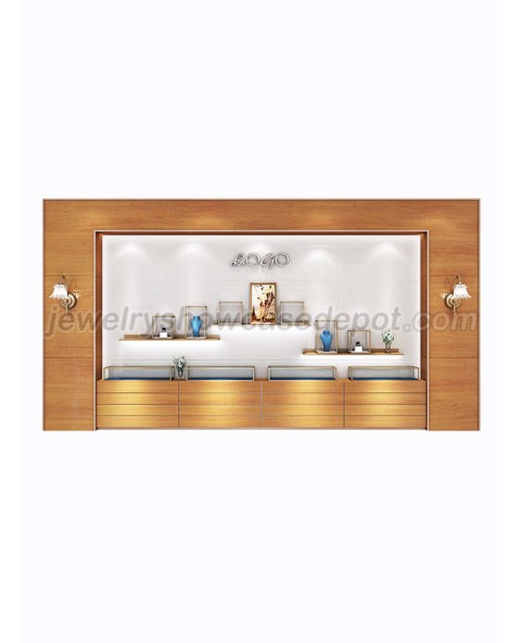 Vitrine de parede para loja de joias de luxo personalizada de madeira moderna loja de joias