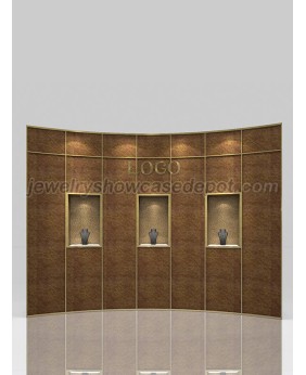 Luxury Wooden Wall Jewellery Shop Wall Display Case 