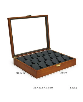 New Wooden Velvet Mens Watch Display Box