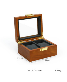 Luxus-Doppeluhrenvitrine aus Holz mit Samt zu verkaufen