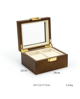 Luxus-Doppeluhrenvitrine aus Holz mit Samt zu verkaufen