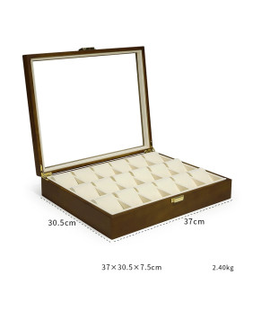 New Wooden Velvet Mens Watch Display Box