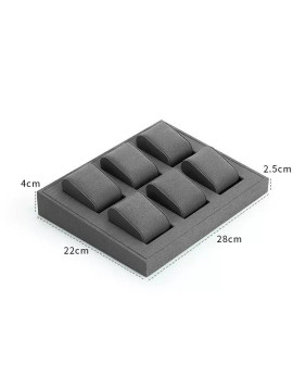 Nieuw donkergrijs fluwelen horlogedisplay