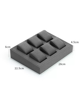 Premium donkergrijs fluwelen horlogedisplay