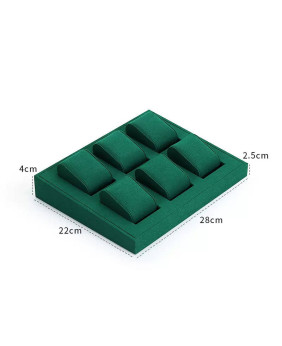 Nieuw donkergroen fluwelen horlogedisplay