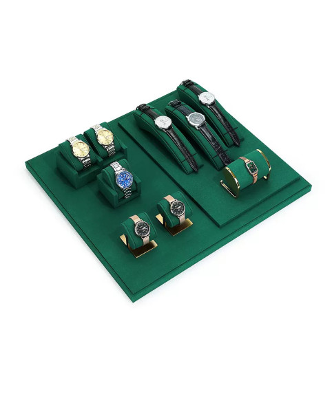 Neue dunkelgrüne Uhrendisplay-Sets